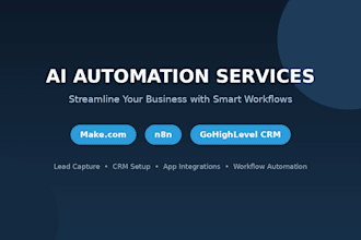 build automation workflows using makecom, n8n and gohighlevel CRM