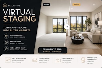 do realistic virtual staging for real estate photos