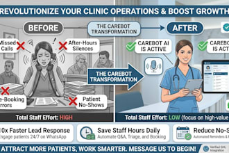 build whatsapp ai chatbot and voice receptionist for medical clinic