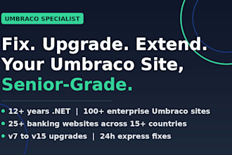 fix, upgrade, or extend your umbraco website as a senior expert