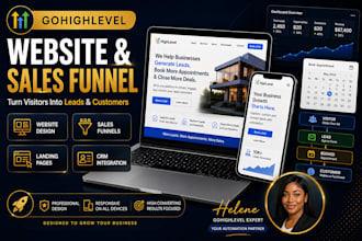 design gohighlevel website, sales funnel and landing page