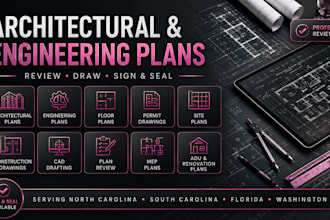 review draw sign, seal architectural plans for florida, washington, nc, sc