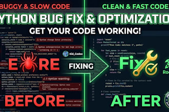 fix bugs, debug and optimize your python code