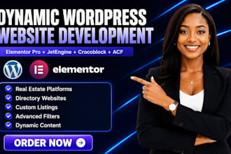 build dynamic wordpress website with elementor pro jet engine crocoblock and acf