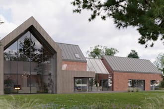 create realistic 3d exterior rendering , 3d model