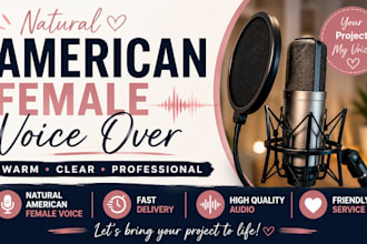 record a natural american female voice over
