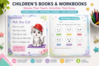 write decodable phonics readers and children book emotional regulation stories