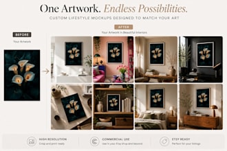 create custom wall art mockups for your etsy listings