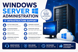 provide windows server administration and IT infrastructure support