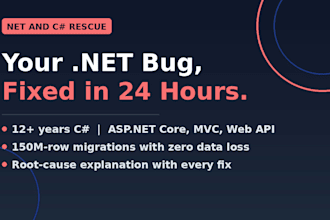 fix bugs in your asp net, dotnet core, or c sharp app within 24 hours