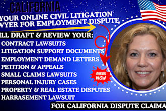 be california civil lawyer for employment law, harassment, wrongful termination