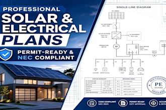 provide design and craft professional solar and electrical installation plan set