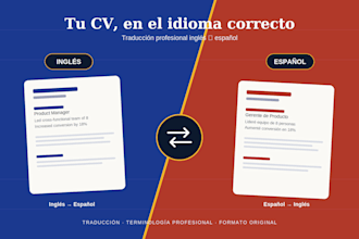 traducir tu CV de español a ingles o de ingles a español