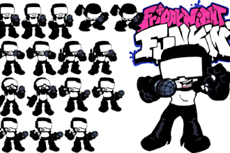 do fnf animated sprite character sprite friday funkin mod fnf art fnf sprite
