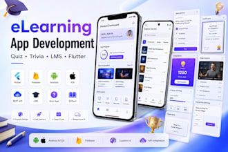 develop an elearning, quiz, trivia or educational mobile app