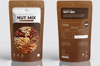 do product packaging design pouch, label design box packaging pet product design