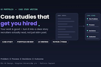 design a ux ui portfolio case study project and write it up