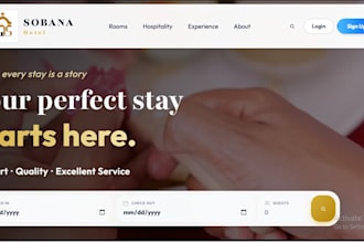 a modern hotel booking website with online payments