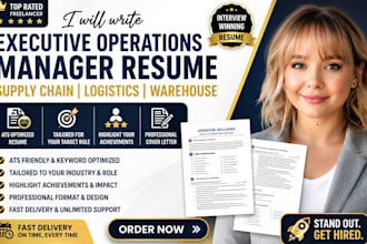write ats executive operations manager resume supply chain resume