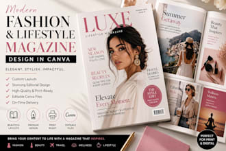 design a modern fashion and lifestyle magazine in canva