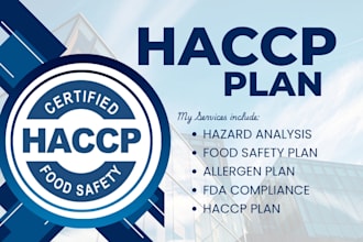 create fully customized haccp plan, food safety, gmp for meat, sushi, bakery