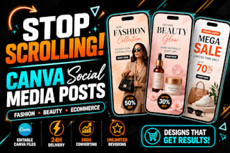 design canva social media posts for fashion and ecommerce brands