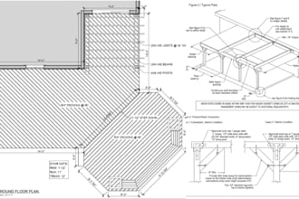 draw deck, patio,pergola and porch drawing set for permit