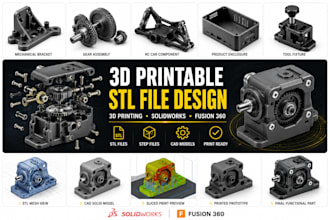 3d printable stl model, cad prototype, solidworks fusioon360 rapid prototyping