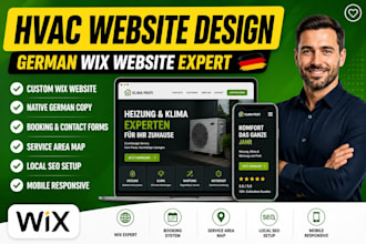 build a german wix hvac website with local seo and booking