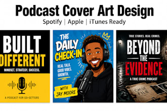 design podcast cover art, logo, podcast artwork for spotify and apple podcasts