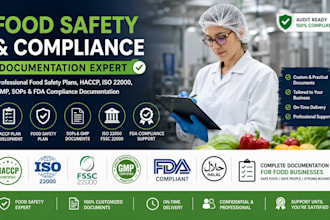 create haccp plan, food safety, iso 22000, gmp and fda compliance