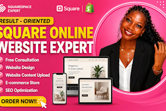 design square online store square website squarespace development