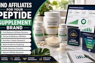 find affiliates for your peptide supplement brand