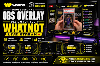 design a professional obs overlay for your whatnot live stream
