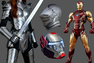design 3d wearable cosplay armor, 3d anime mask, printable cosplay helmet model