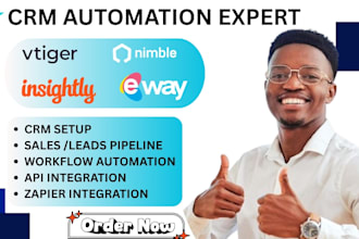 set up insightly crm cloze noloco streak vtiger nimble and eway crm automation