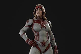 sculpt a custom superhero style character figurine for 3d printing
