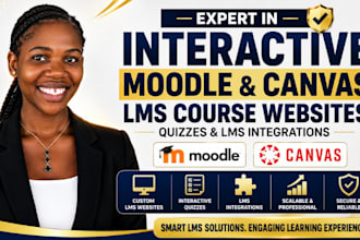 create interactive moodle canvas lms course website quizzes and lms integrations