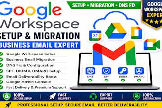 google workspace setup business email migration spf dkim email deliverability