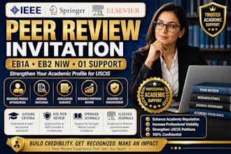 get ieee springer elsevier peer review invite for uscis eb1 o1 eb2 niw