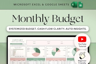 design editable excel, google sheets, budget spreadsheet and invoice templates