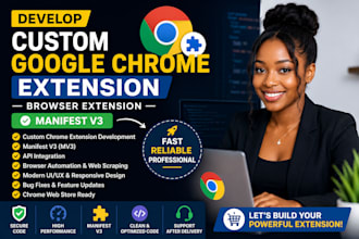develop custom google chrome extention, browser extention, manifest v3