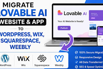 migrate lovable ai website and app to wordpress wix squares