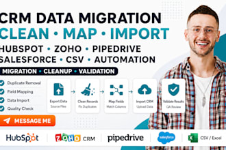 migrate clean hubspot zoho pipedrive salesforce CRM data automation