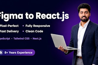 convert figma to react js or next js responsive website