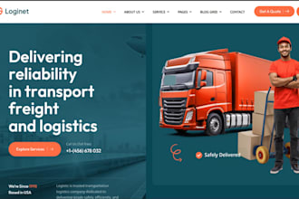 design logistics website trucking website freight cargo dispatch website