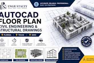 do autocad, floor plan, civil engineering structural  drawings, florida, tx, oh