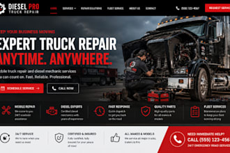 design wix truck repair website mobile truck repair diesel mechanic website