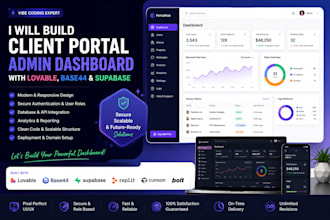 build client portal admin dashboard with lovable base44 supabase claude boltnew