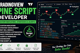 develop a tradingview pine script indicator, strategy, alert and trading botjin